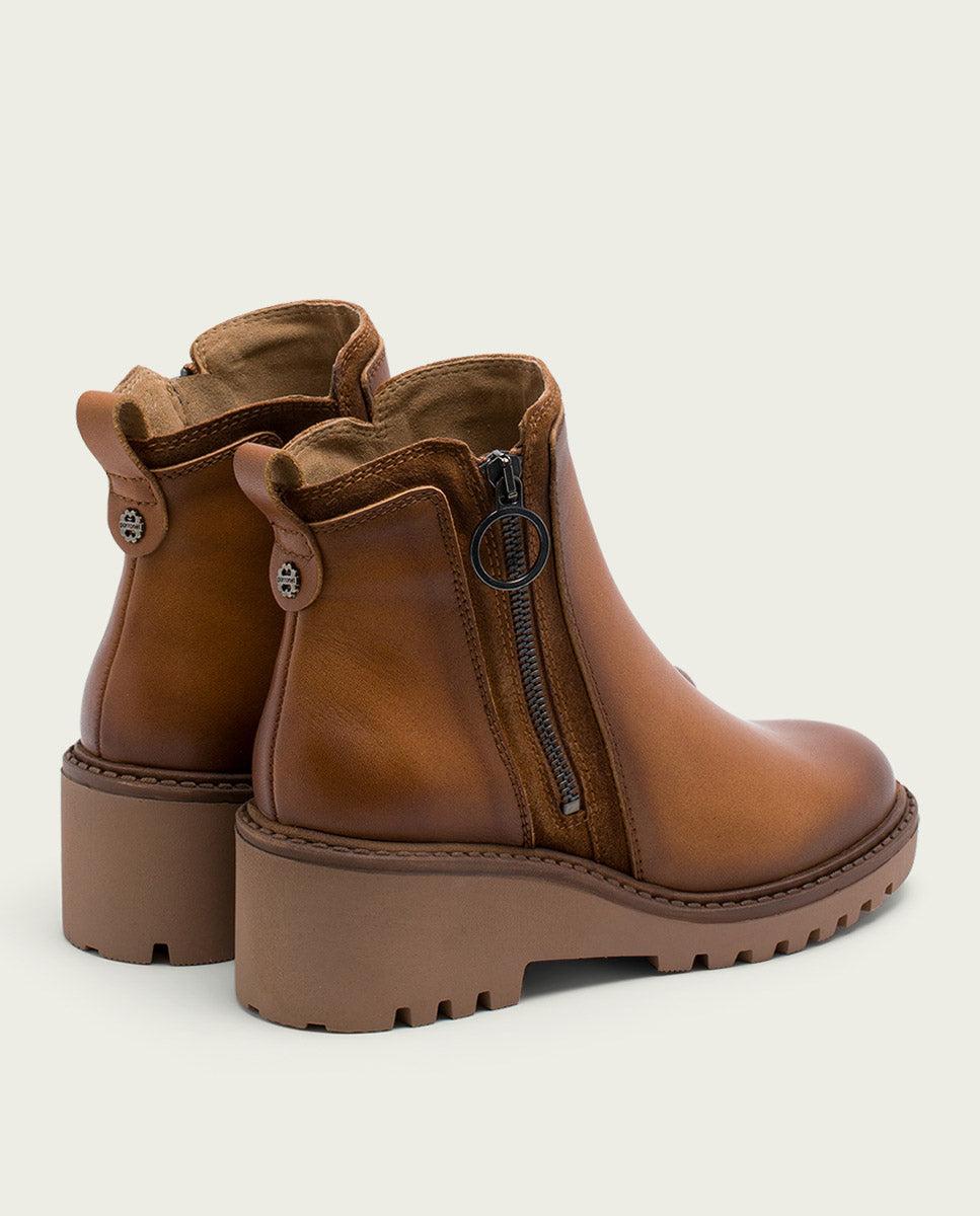 porronet BOTINES DE PIEL CON CUÑA Y CREMALLERA CUERO LEONA Ofertas especiales