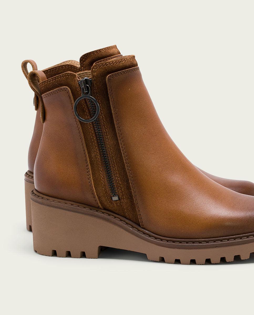 porronet BOTINES DE PIEL CON CUÑA Y CREMALLERA CUERO LEONA Ofertas especiales
