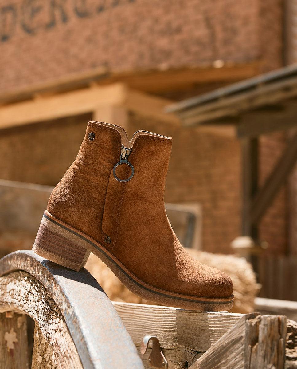 porronet BOTINES DE PIEL CUERO CON CREMALLERA GLEDA