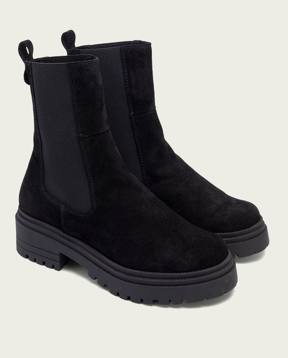 porronet BOTINES DE SERRAJE NEGROS CON ELÁSTICOS FLEUR Venta caliente