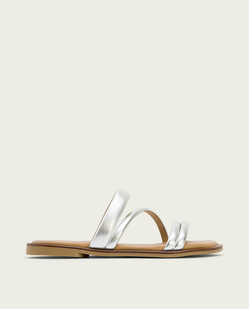 porronet SANDALIA PLANA PIEL PLATA CAROL Oferta especial