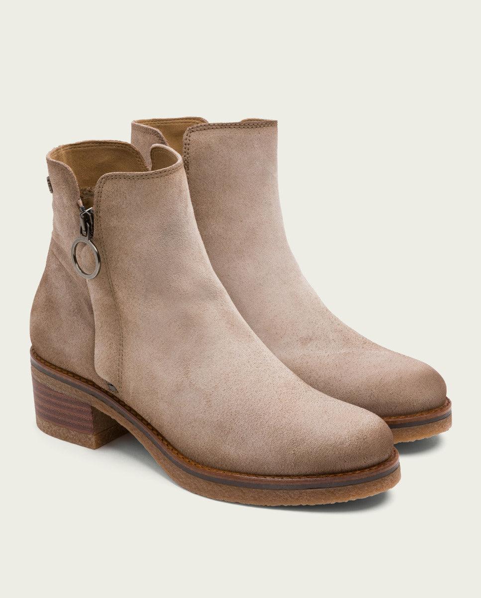 porronet BOTINES DE PIEL ARENA CON CREMALLERA GLEDA Precio de fábrica
