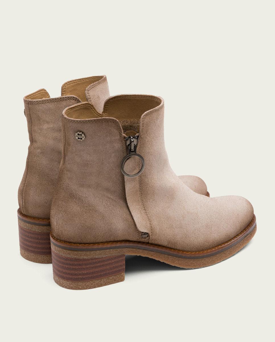 porronet BOTINES DE PIEL ARENA CON CREMALLERA GLEDA Precio de fábrica
