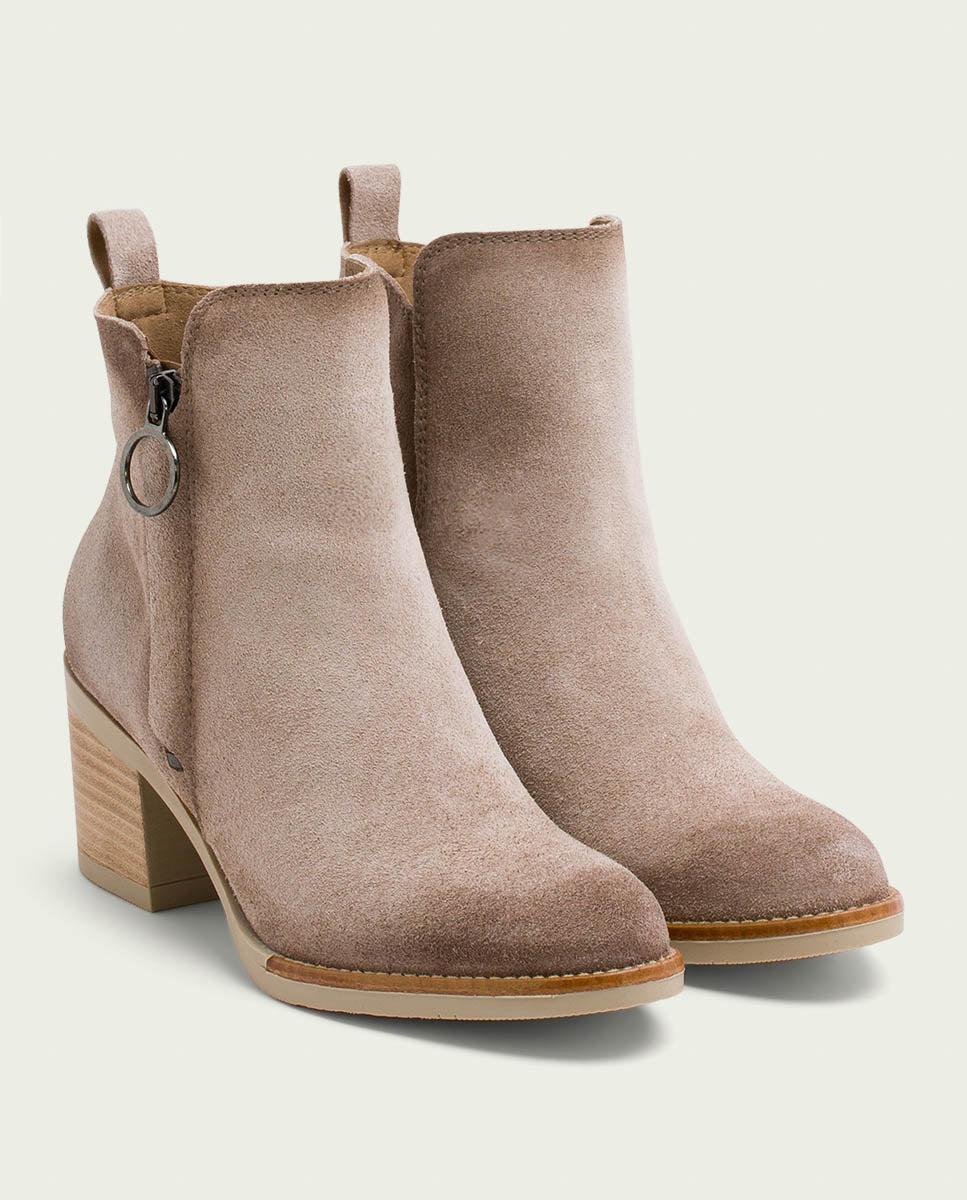 porronet BOTINES DE PIEL ARENA CON CREMALLERA JUNO Promoción por tiempo limitado