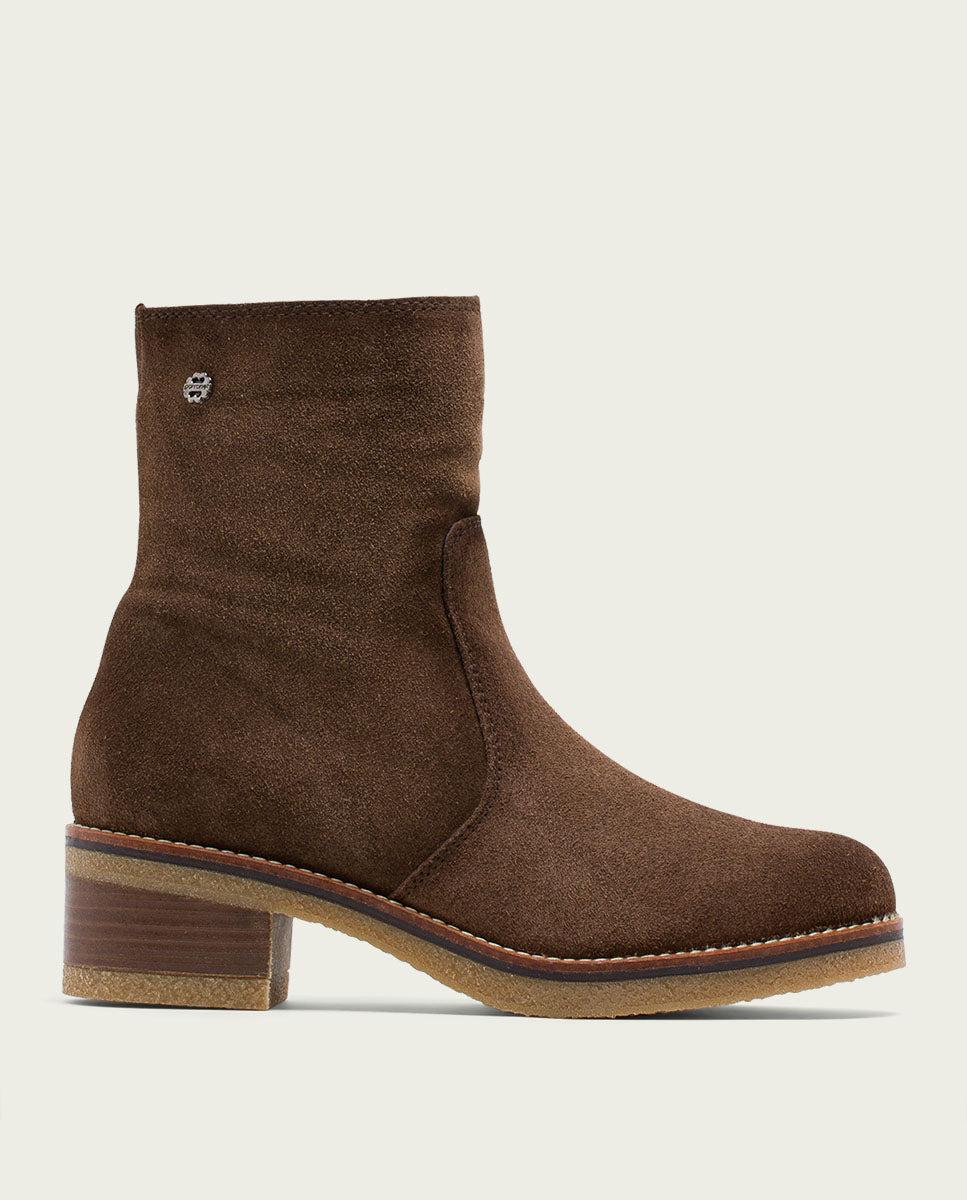 porronet BOTINES DE PIEL MOKA CON CREMALLERA GIUNIA Envío internacional gratuito