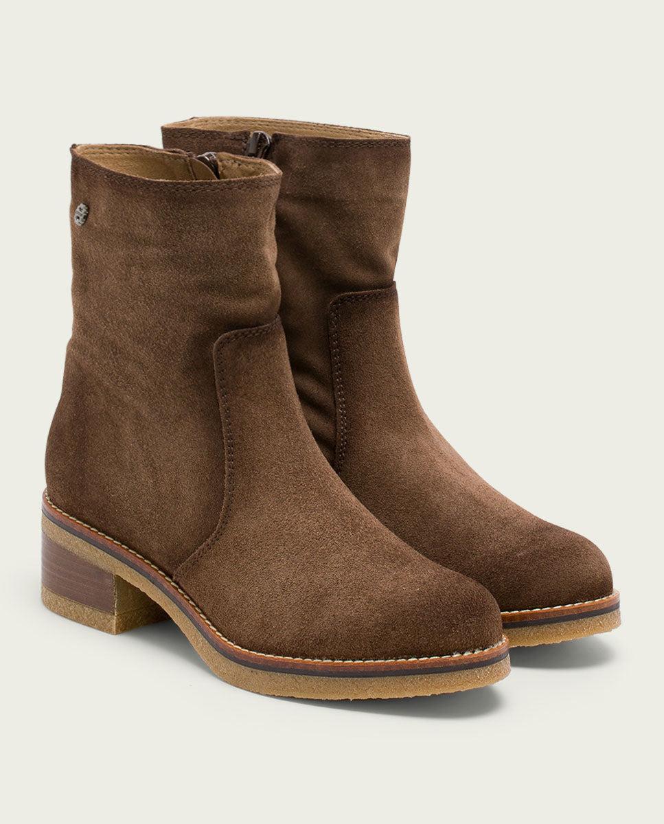 porronet BOTINES DE PIEL MOKA CON CREMALLERA GIUNIA Envío internacional gratuito