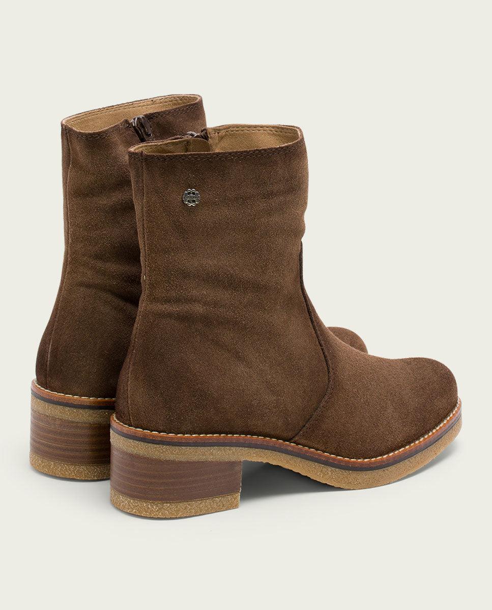 porronet BOTINES DE PIEL MOKA CON CREMALLERA GIUNIA Envío internacional gratuito