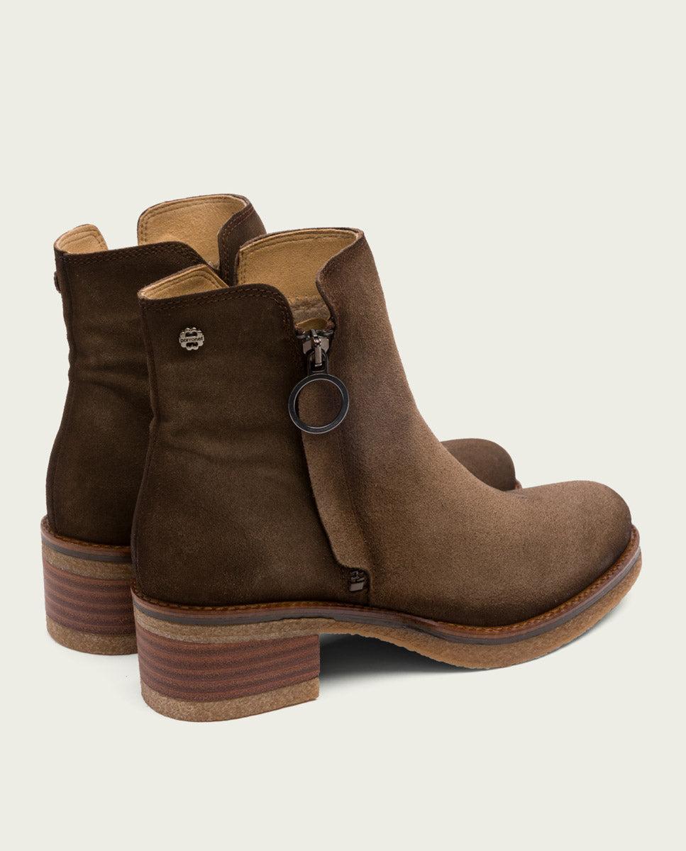 porronet BOTINES DE PIEL MOKA CON CREMALLERA GLEDA Tienda de fábrica