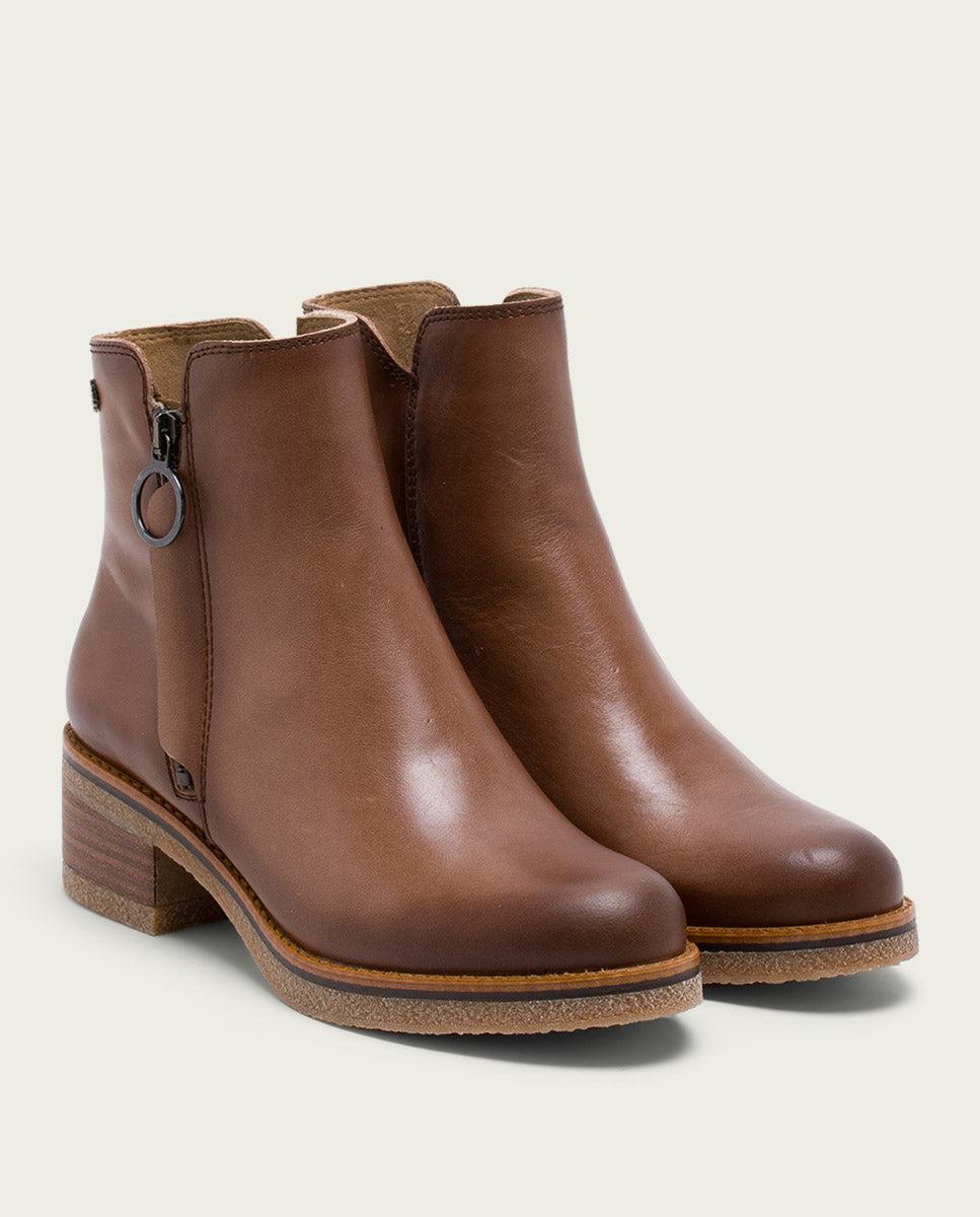 porronet BOTINES DE PIEL TAUPE CON CREMALLERA GINGER Libre de impuestos