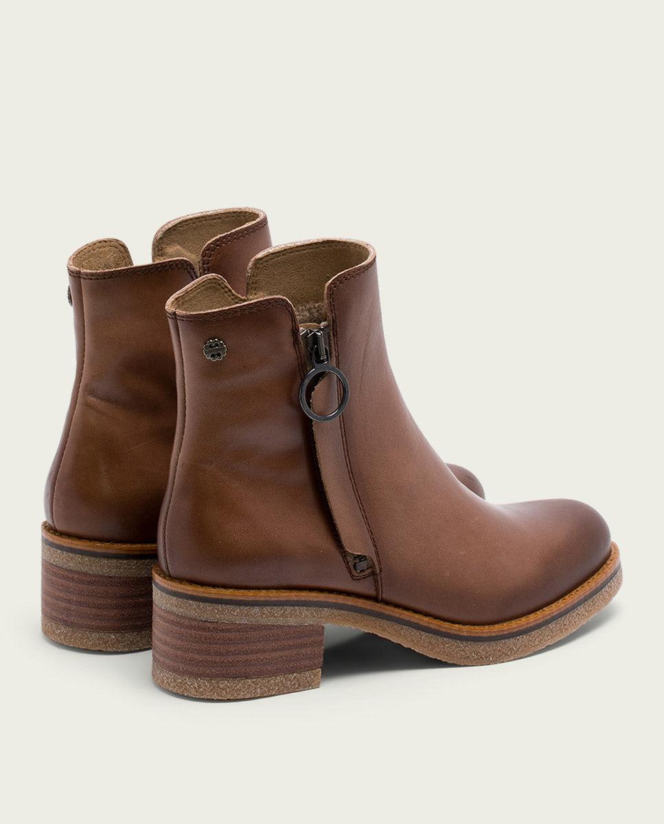 porronet BOTINES DE PIEL TAUPE CON CREMALLERA GINGER Libre de impuestos