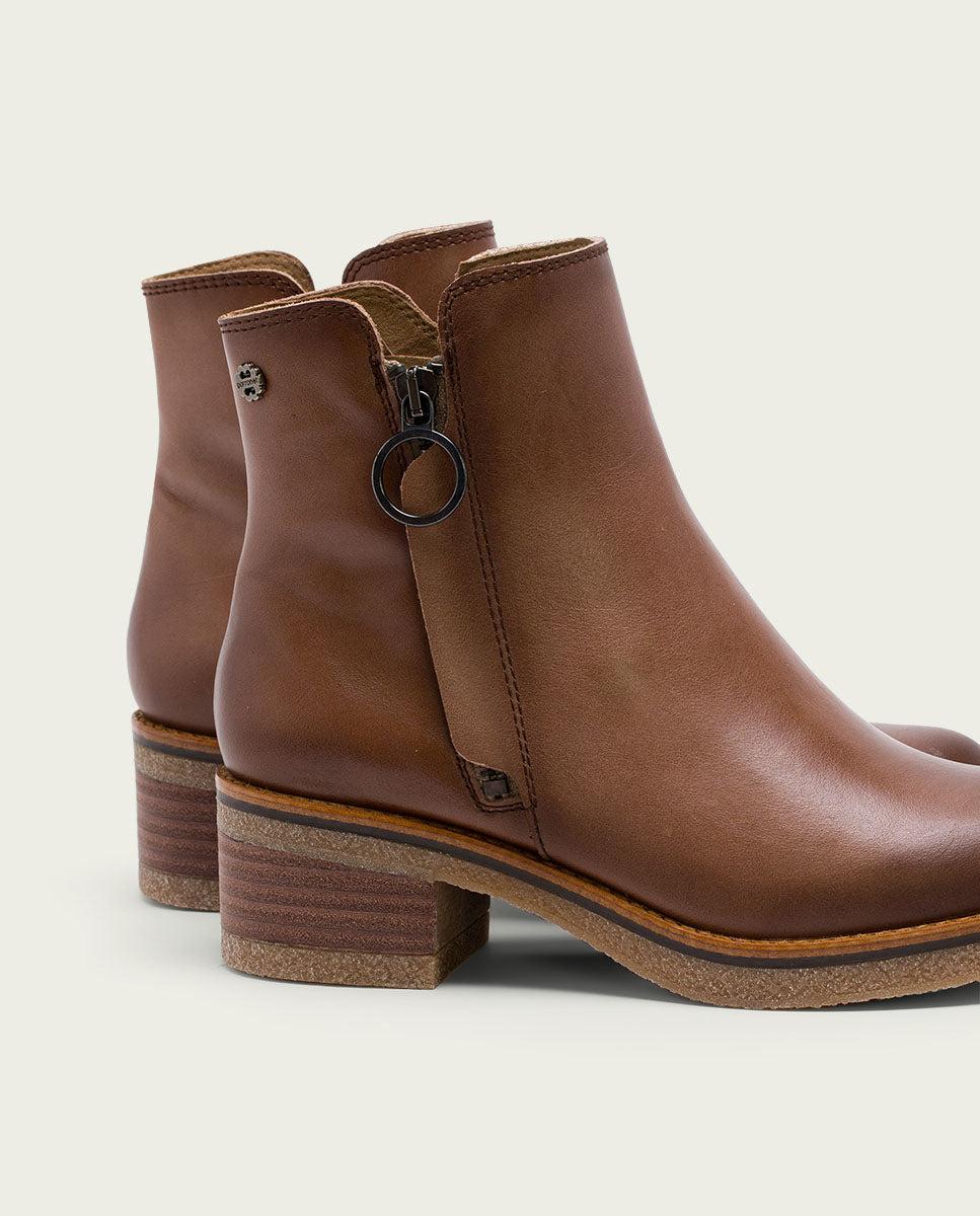 porronet BOTINES DE PIEL TAUPE CON CREMALLERA GINGER Libre de impuestos