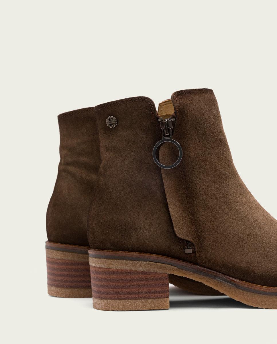 porronet BOTINES DE PIEL MOKA CON CREMALLERA GLEDA Oferta exclusiva