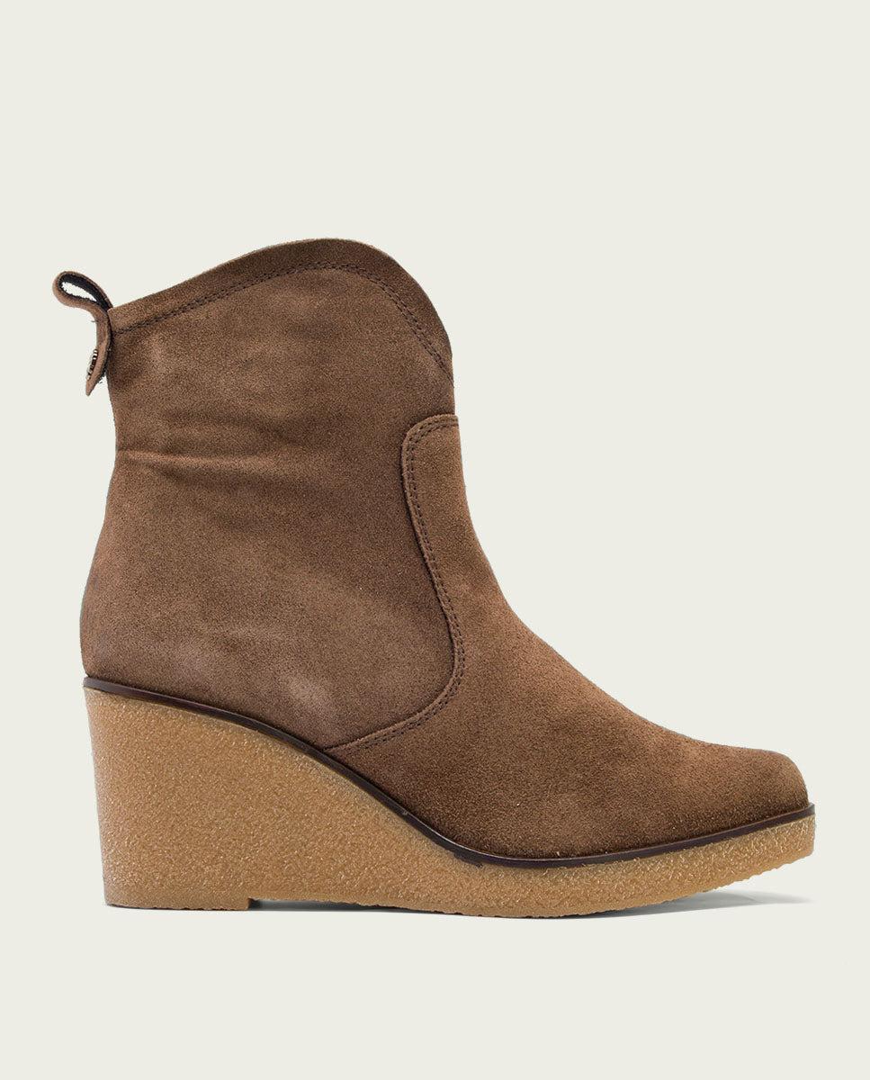 porronet BOTINES DE CUÑA MOKA CON CREMALLERA MABEL Ofertas de temporada