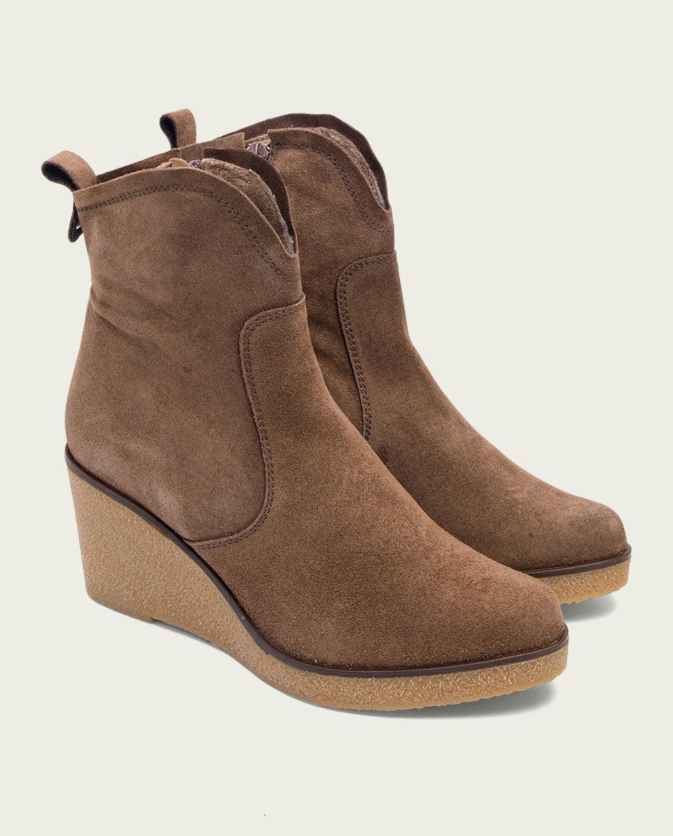 porronet BOTINES DE CUÑA MOKA CON CREMALLERA MABEL Ofertas de temporada