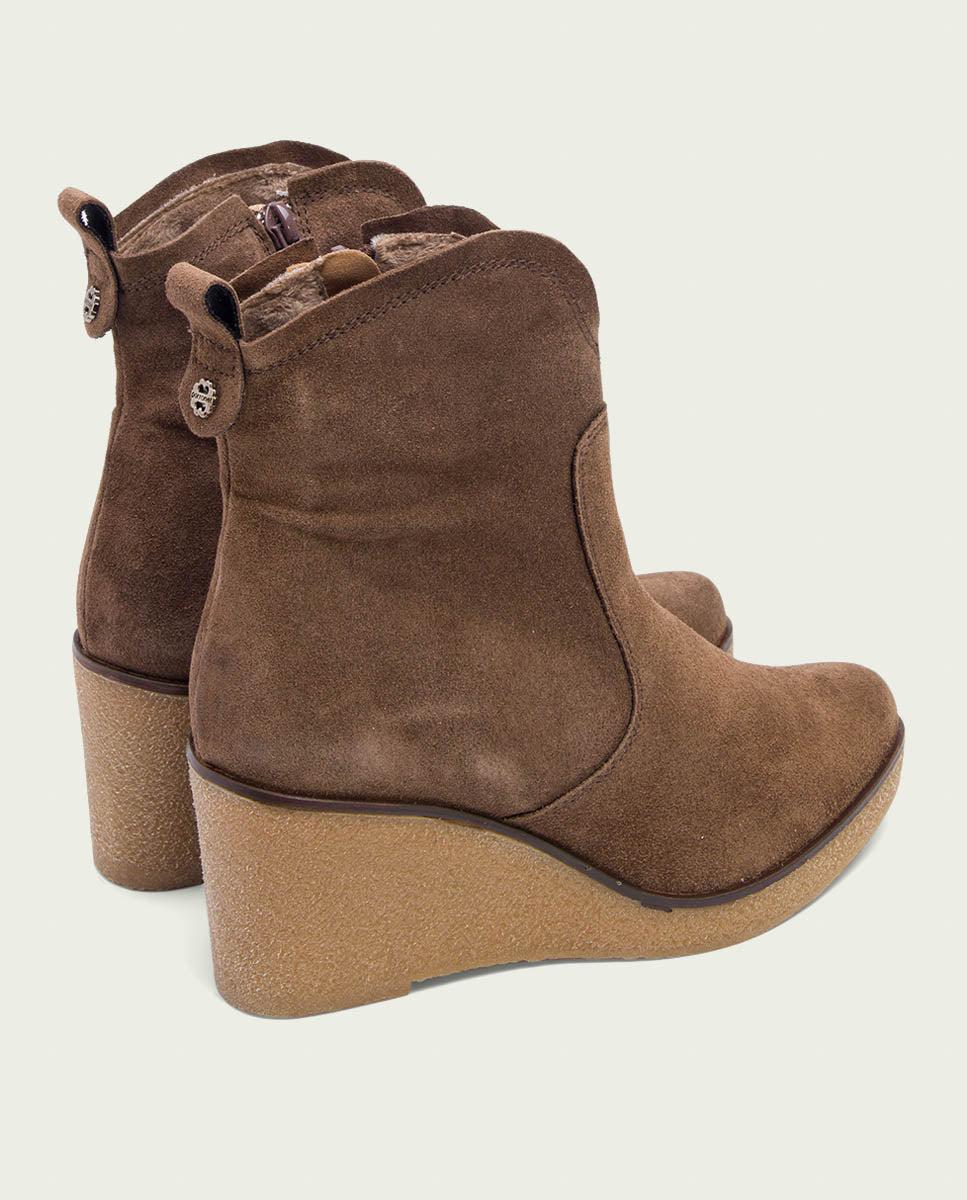 porronet BOTINES DE CUÑA MOKA CON CREMALLERA MABEL Ofertas de temporada