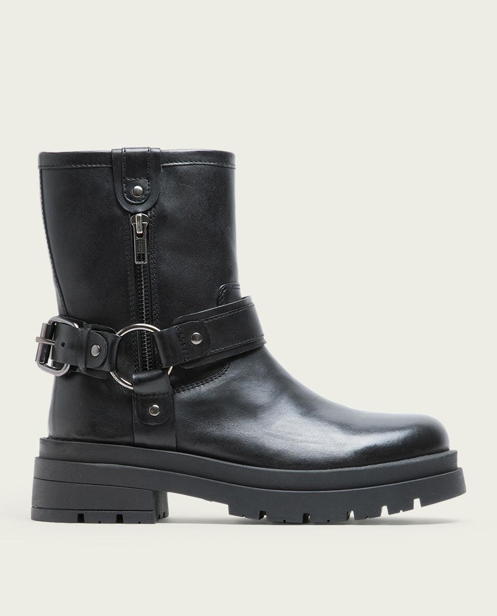 porronet BOTINES TRACK DE PIEL NEGROS CON CREMALLERA NASYA Ofertas especiales