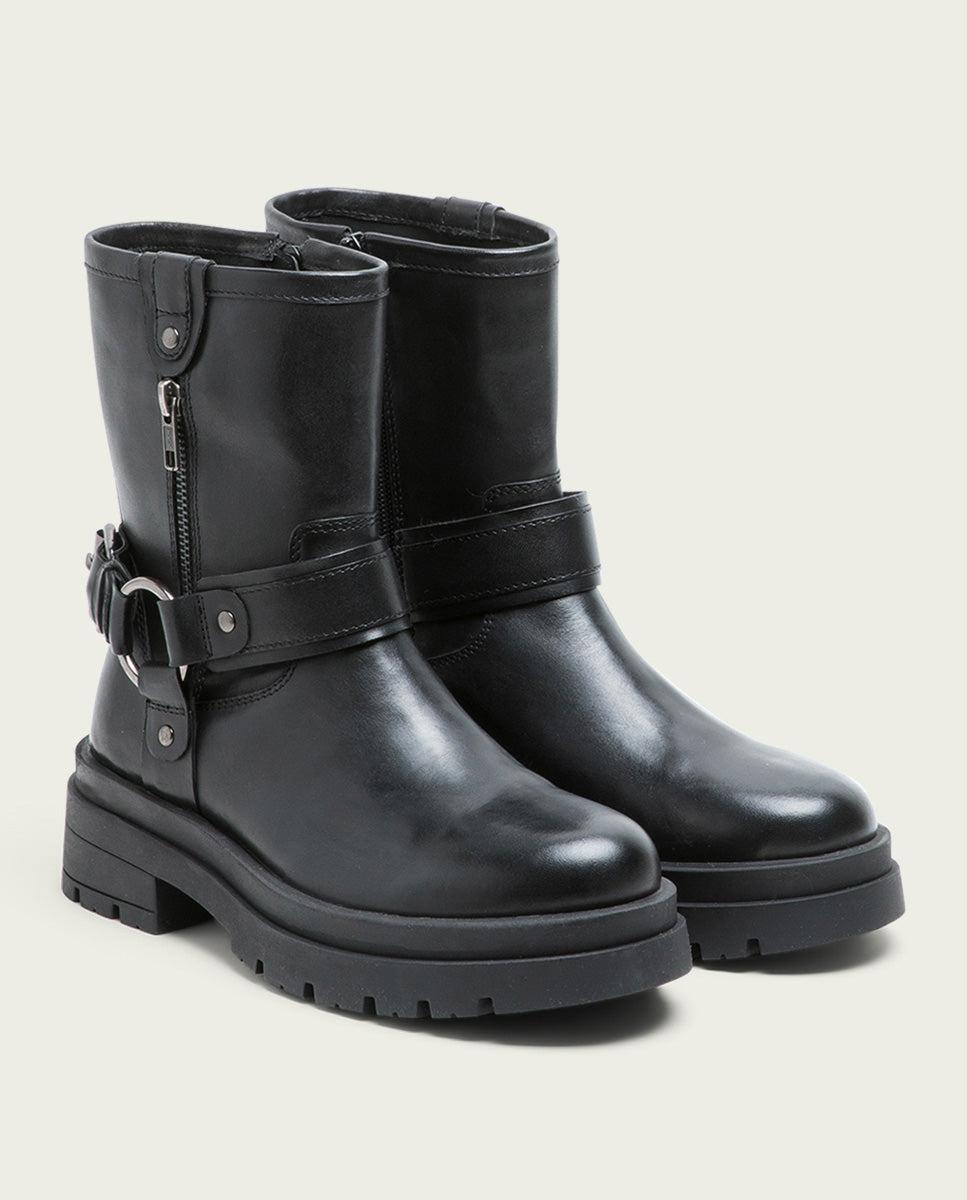 porronet BOTINES TRACK DE PIEL NEGROS CON CREMALLERA NASYA Ofertas especiales