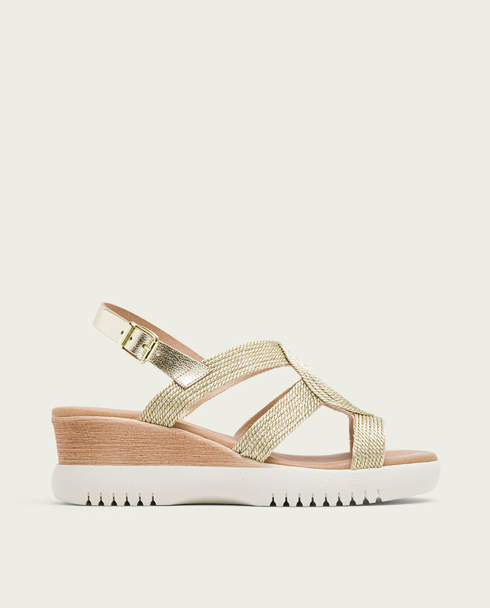porronet SANDALIA CUÑA PLATINO ELISA Outlet online