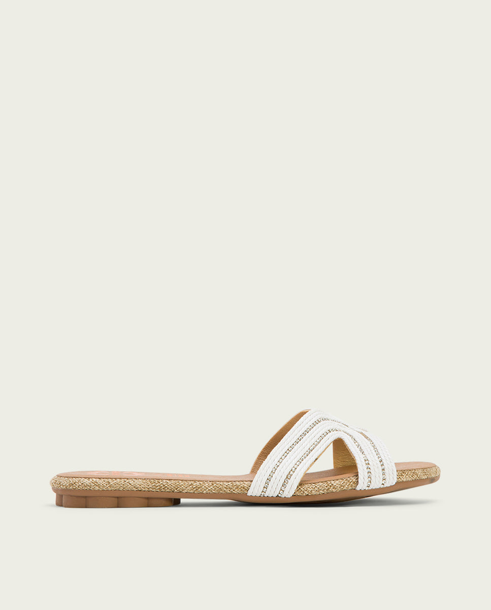 porronet SANDALIA PLANA PIEL BLANCA ALMA Tienda