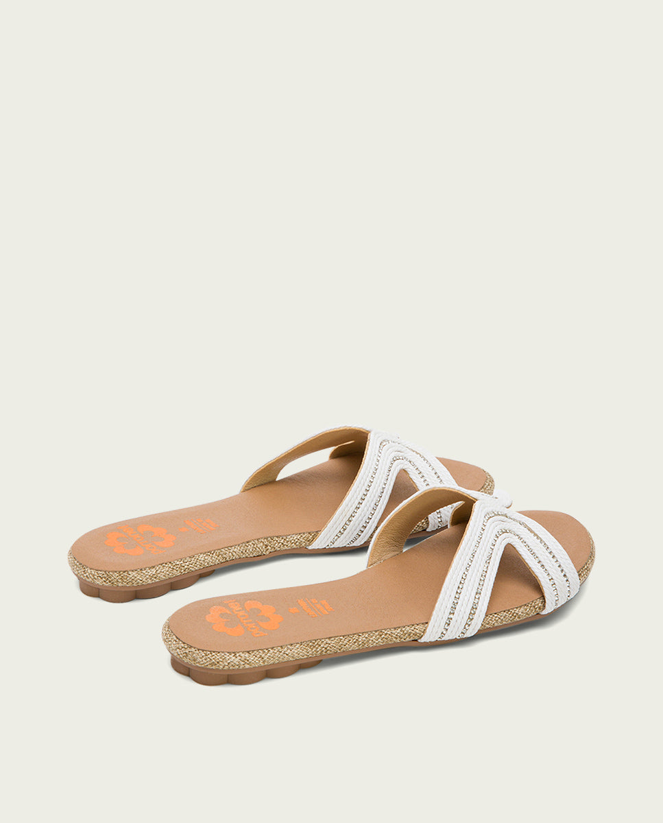 porronet SANDALIA PLANA PIEL BLANCA ALMA Tienda