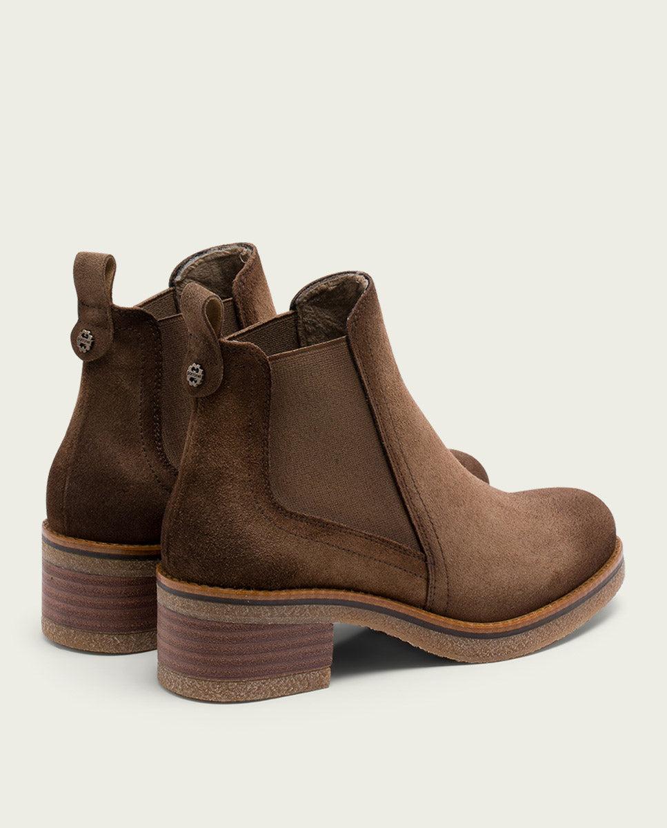 porronet BOTINES DE PIEL MOKA CON ELÁSTICOS GILLIAN Rebajas top