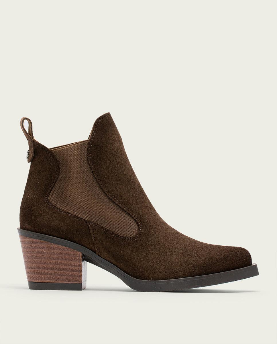 porronet BOTINES COWBOY DE PIEL MOKA CON ELÁSTICOS HADLEY