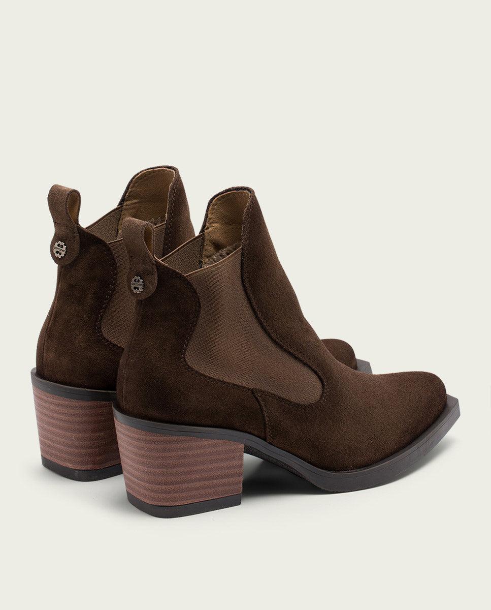 porronet BOTINES COWBOY DE PIEL MOKA CON ELÁSTICOS HADLEY Oferta especial