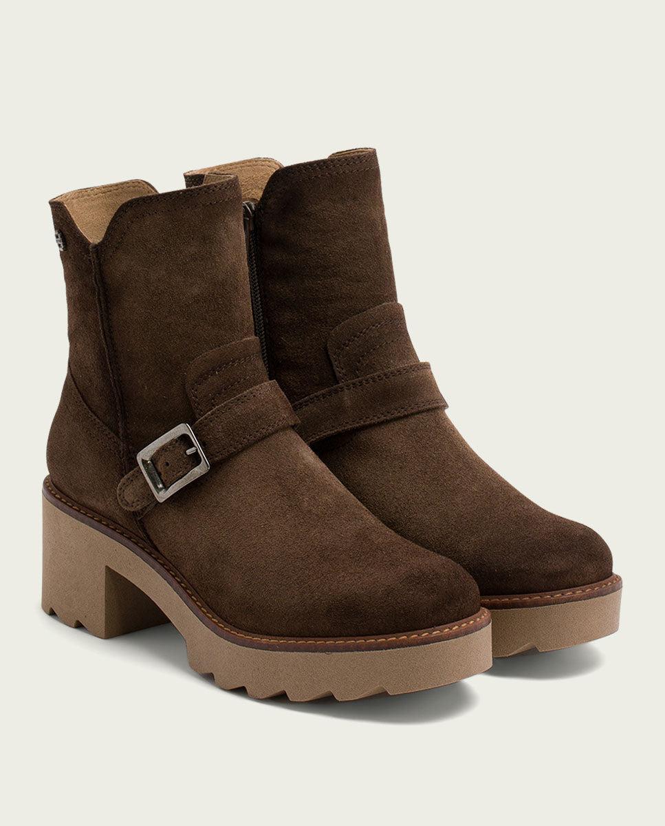 porronet BOTINES DE PIEL CON CREMALLERA MOKA MAR Envío gratis