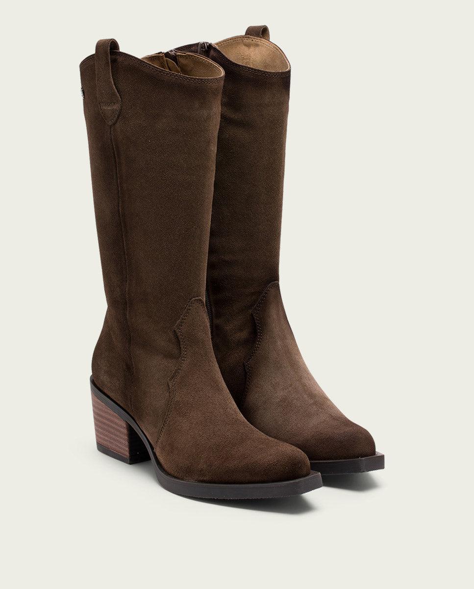 porronet BOTAS COWBOY DE PIEL MOKA CON CREMALLERA HILDA Últimos 3 días
