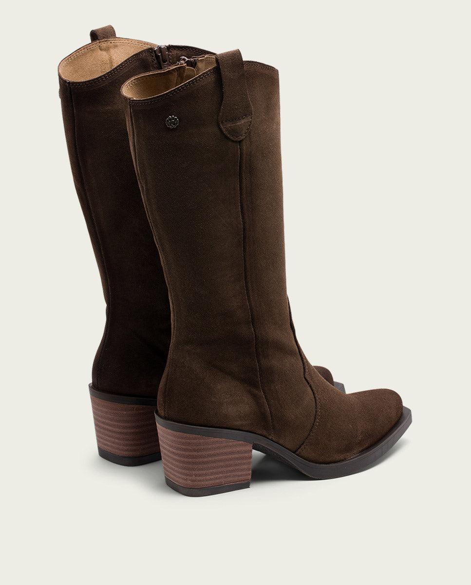 porronet BOTAS COWBOY DE PIEL MOKA CON CREMALLERA HILDA Últimos 3 días