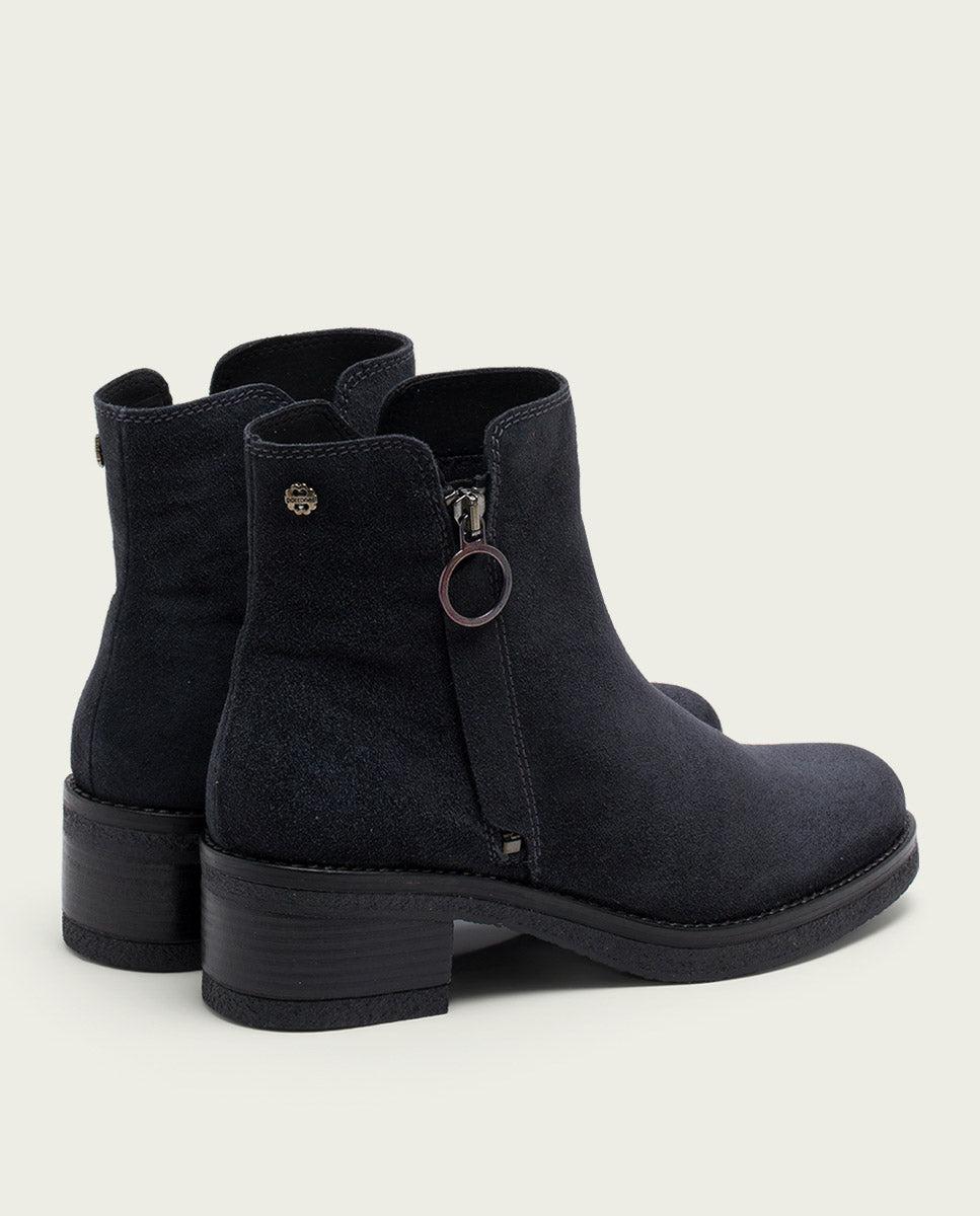 porronet BOTINES DE PIEL CARBÓN CON CREMALLERA GLEDA ÚLTIMAS EDICIONES