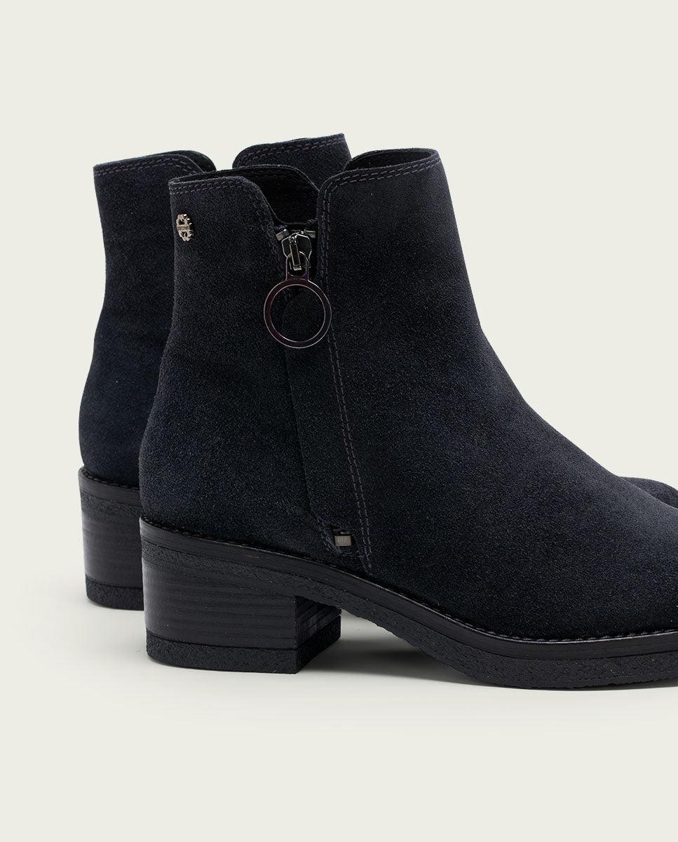 porronet BOTINES DE PIEL CARBÓN CON CREMALLERA GLEDA ÚLTIMAS EDICIONES