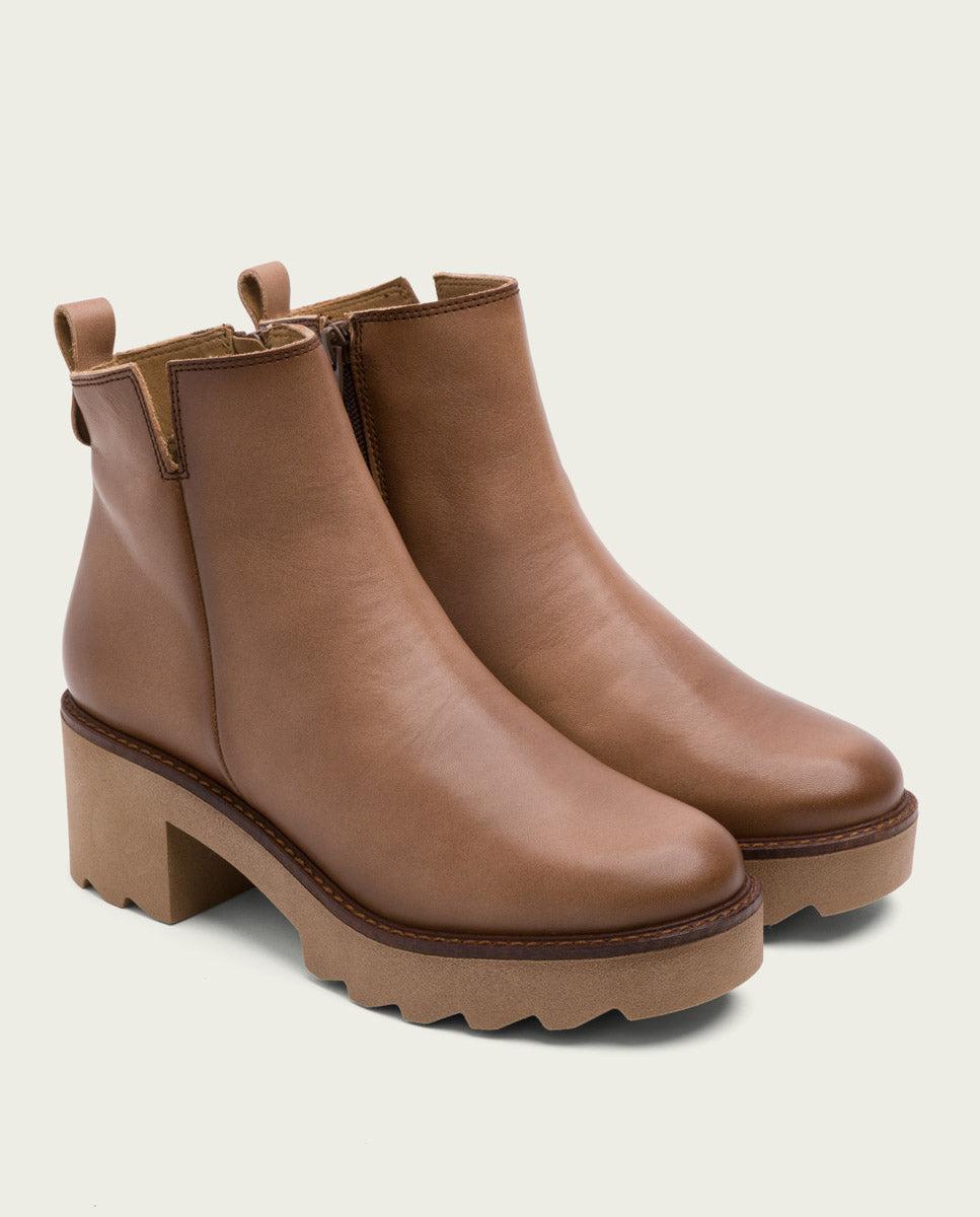 porronet BOTINES DE PIEL CON CREMALLERA TAUPE MILA Precio de fábrica