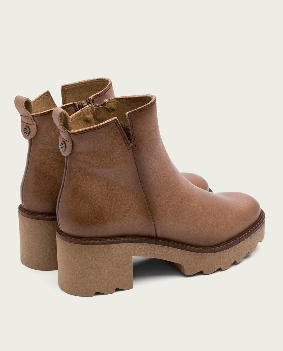 porronet BOTINES DE PIEL CON CREMALLERA TAUPE MILA Precio de fábrica