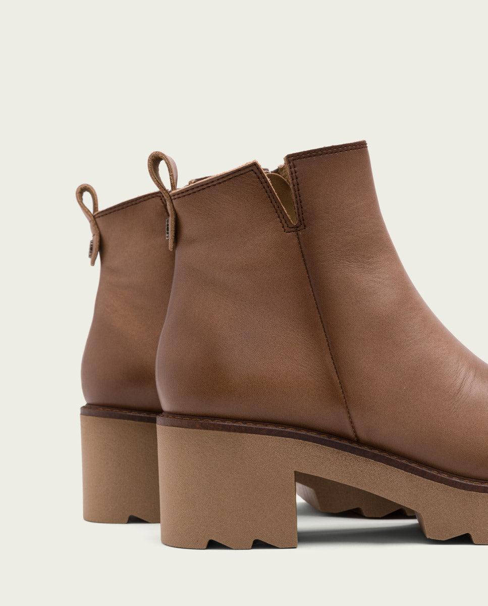 porronet BOTINES DE PIEL CON CREMALLERA TAUPE MILA Precio de fábrica