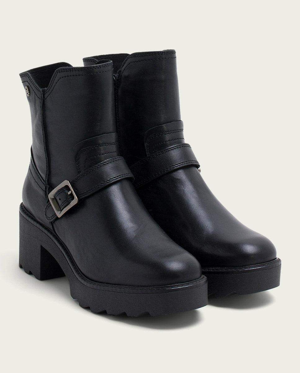 porronet BOTINES DE PIEL CON CREMALLERA NEGRA MALIA Solo hoy