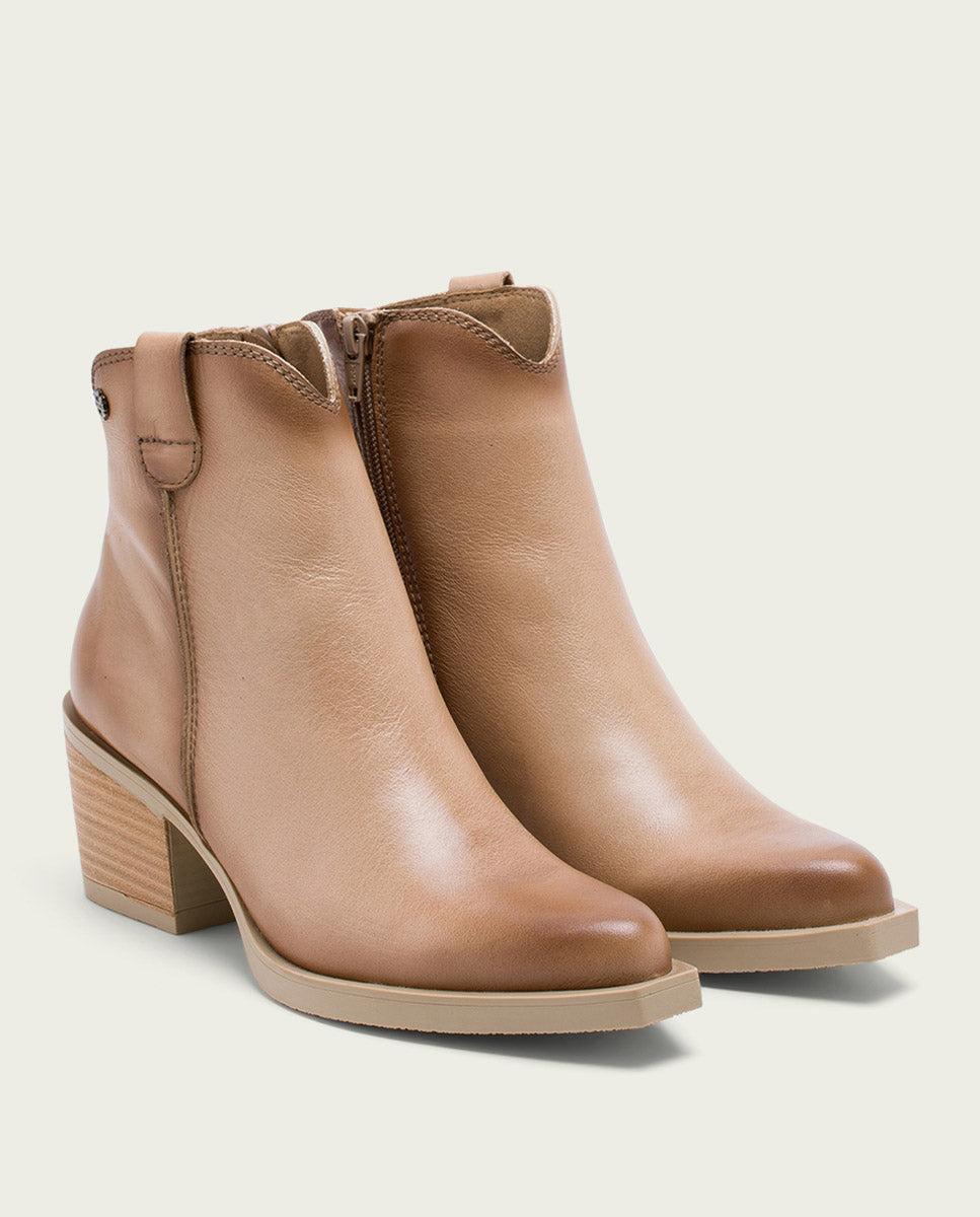porronet BOTINES COWBOY DE PIEL CAMEL CON CREMALLERA HADRIA Superdescuento