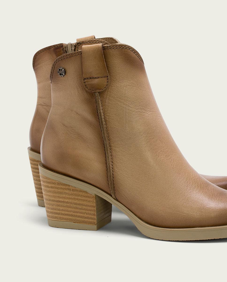 porronet BOTINES COWBOY DE PIEL CAMEL CON CREMALLERA HADRIA Superdescuento