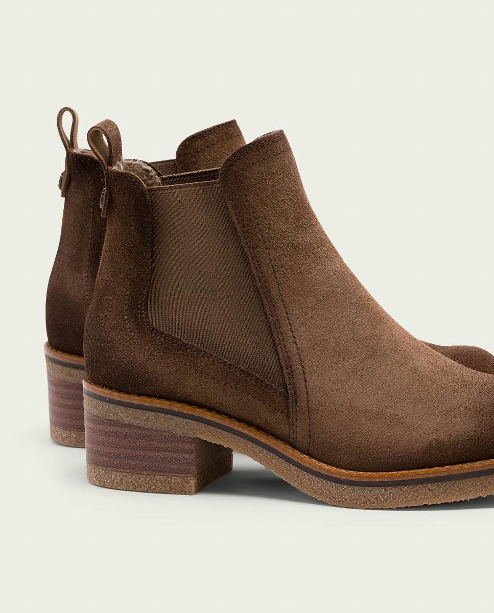 porronet BOTINES DE PIEL MOKA CON ELÁSTICOS GILLIAN Envío internacional gratuito