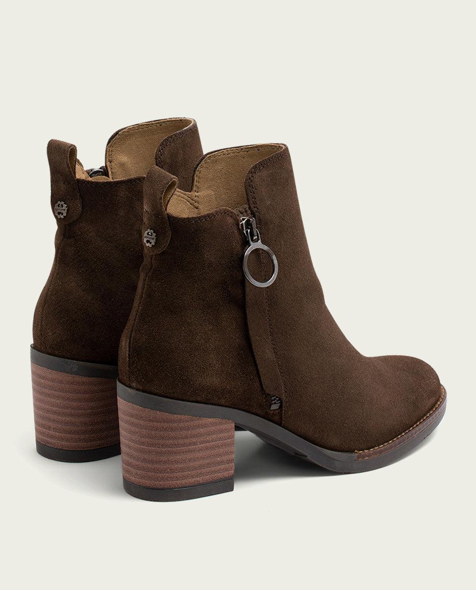 porronet BOTINES DE PIEL MOKA CON CREMALLERA JUNO Tienda de fábrica
