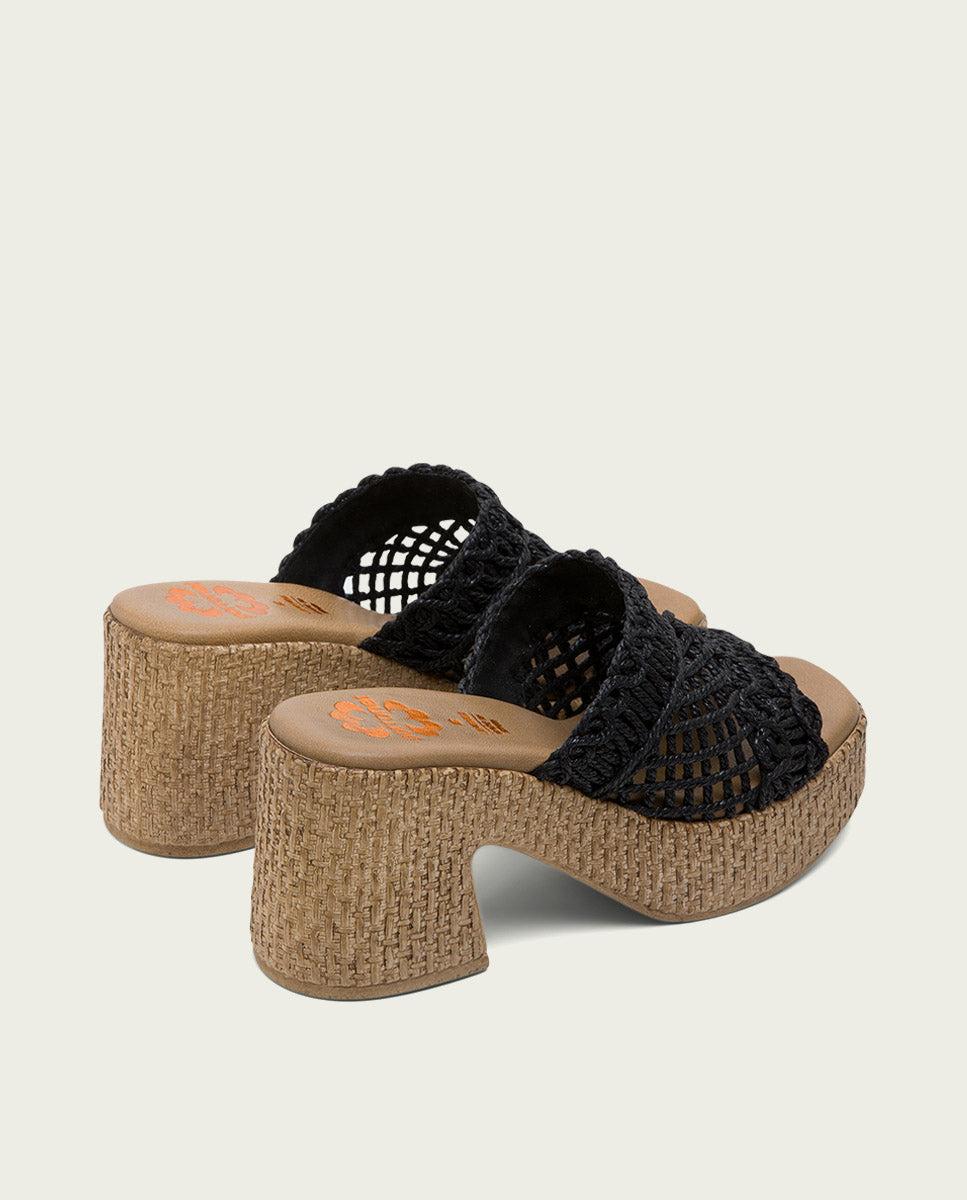 porronet SANDALIA TACON TEXTIL NEGRA JUDITH Libre de impuestos