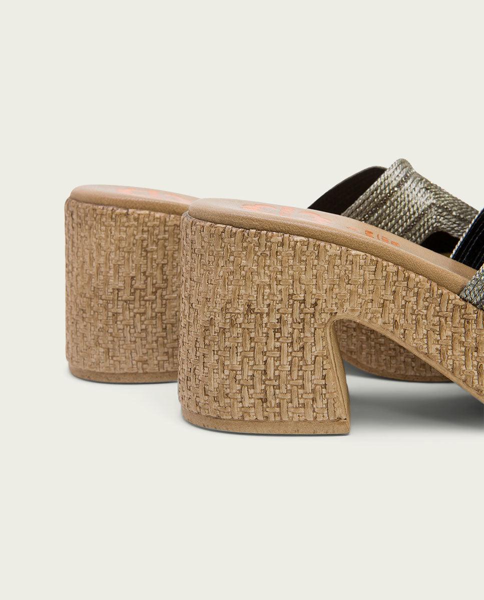 porronet SANDALIA TACON PIEL TEXTIL PLOMO JAMIE Descuentos del mes