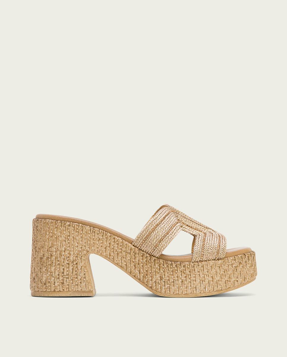 porronet SANDALIA TACON PIEL TEXTIL ROSE JAMIE Oferta exclusiva