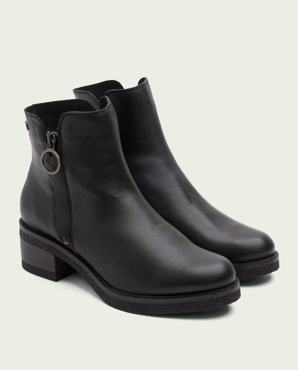 porronet BOTINES DE PIEL NEGRA CON CREMALLERA GINGER Rebajas de fábrica