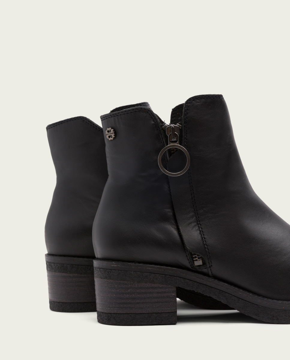 porronet BOTINES DE PIEL NEGRA CON CREMALLERA GINGER Rebajas de fábrica