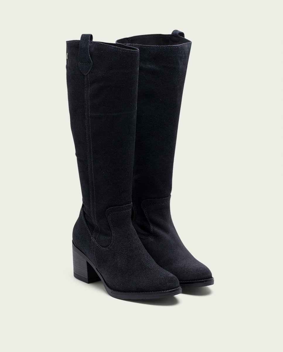 porronet BOTAS DE PIEL CARBÓN CON CREMALLERA JIMAE Rebajas online