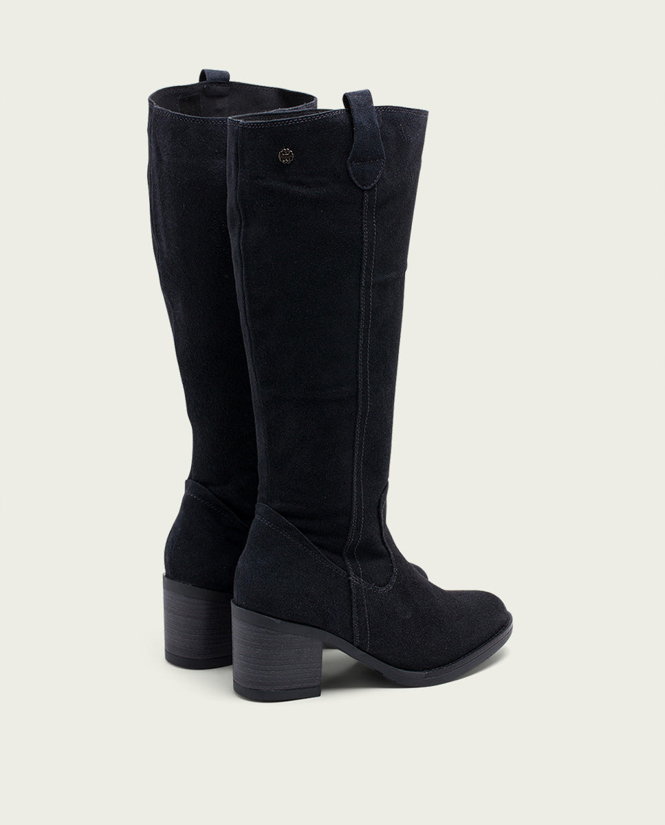 porronet BOTAS DE PIEL CARBÓN CON CREMALLERA JIMAE Rebajas online