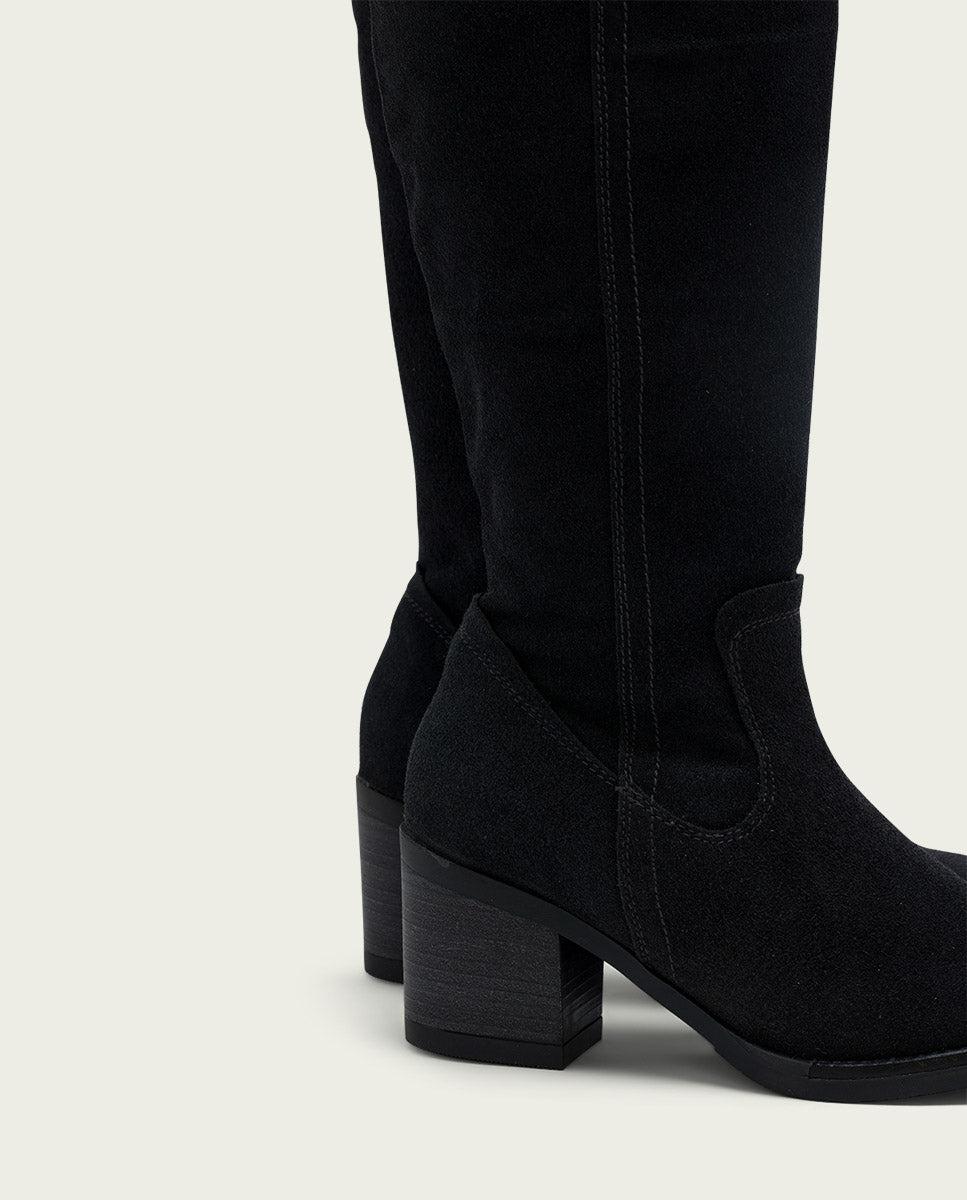 porronet BOTAS DE PIEL CARBÓN CON CREMALLERA JIMAE Rebajas online