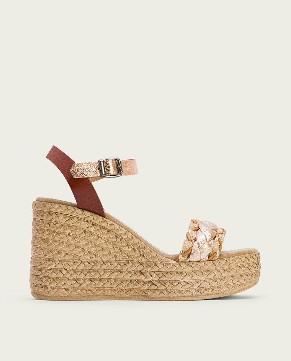 porronet SANDALIA PIEL CUÑA CUERO ROSE KALI COMPRAR AHORA