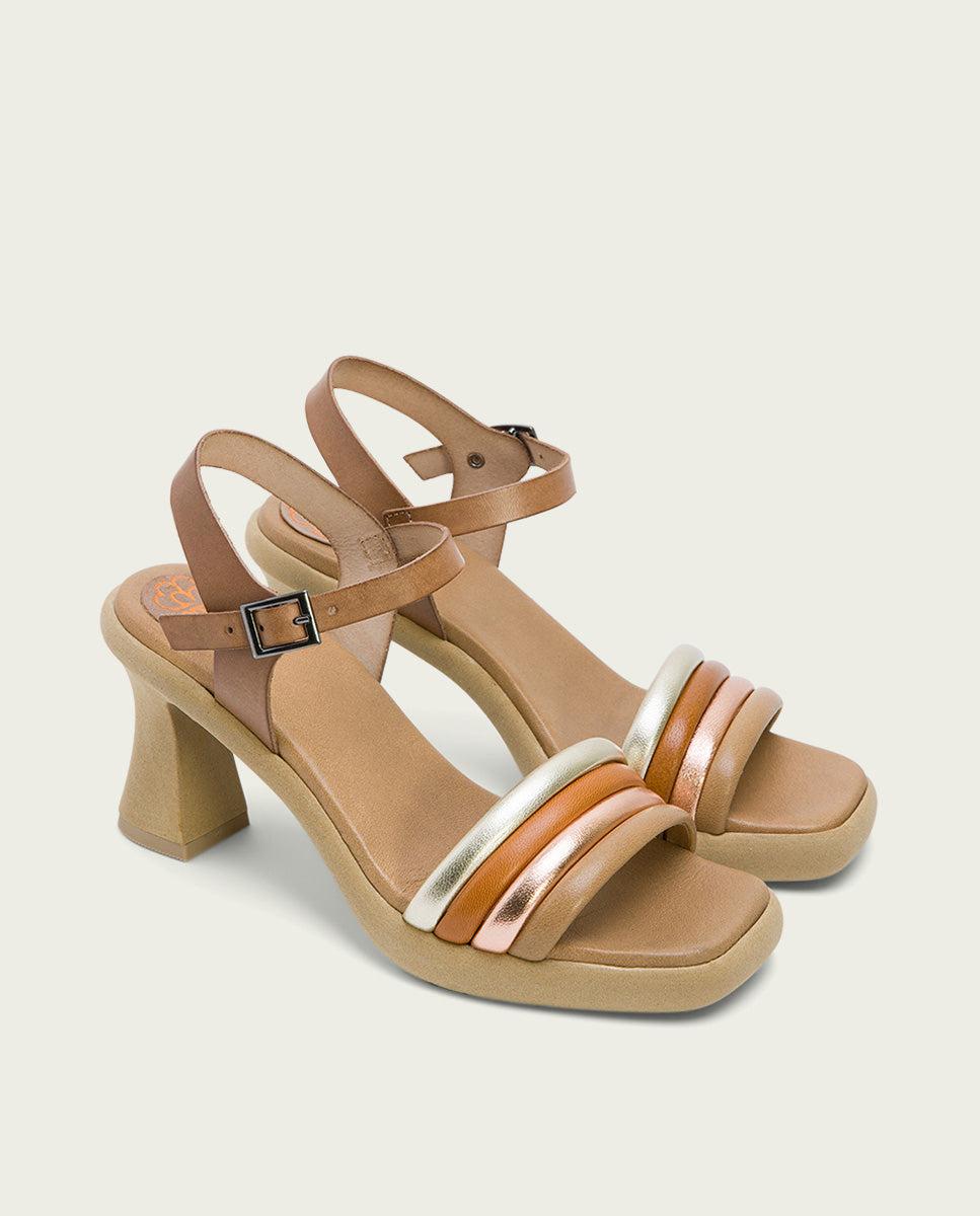 porronet SANDALIA TACON ALTO PIEL TAUPE LIDE Superdescuento